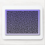 Dark Blue Maze Mouse Pads