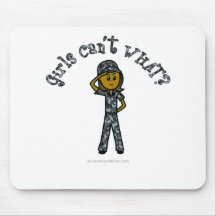 Dark Blue Navy Girl Mousepads