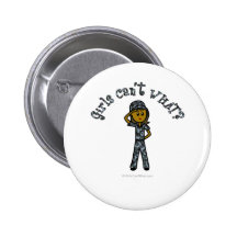 Dark Blue Navy Girl Pinback Button