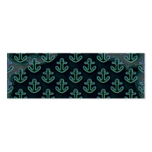 Dark Blue Neon Anchors Business Cards