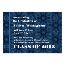 Dark Blue New Grad 2013 or Any Year G314 Personalized Invite