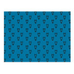 Dark blue owl pattern post cards