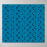 Dark blue owl pattern posters