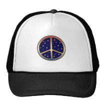 DARK BLUE PEACE SIGN hats