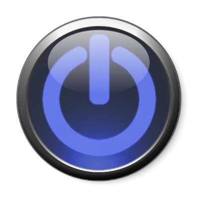 Dark Blue Power Button Magnet by packratgraphics