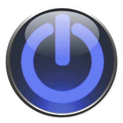 Dark Blue Power Button Sticker by packratgraphics