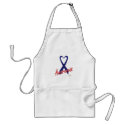 Dark Blue Ribbon Awareness Design aprons