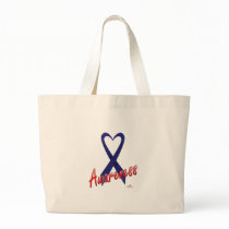 Dark Blue Ribbon Awareness Design Canvas Bags
