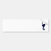 Dark Blue Seahorse Bumper Stickers