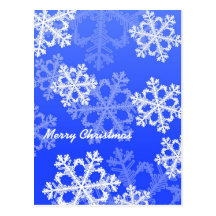Dark blue Snowflakes Christmas Postcard