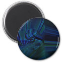 Dark Blue Swirls Fractal Art Magnet