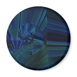 Dark Blue Swirls Fractal Art Magnet