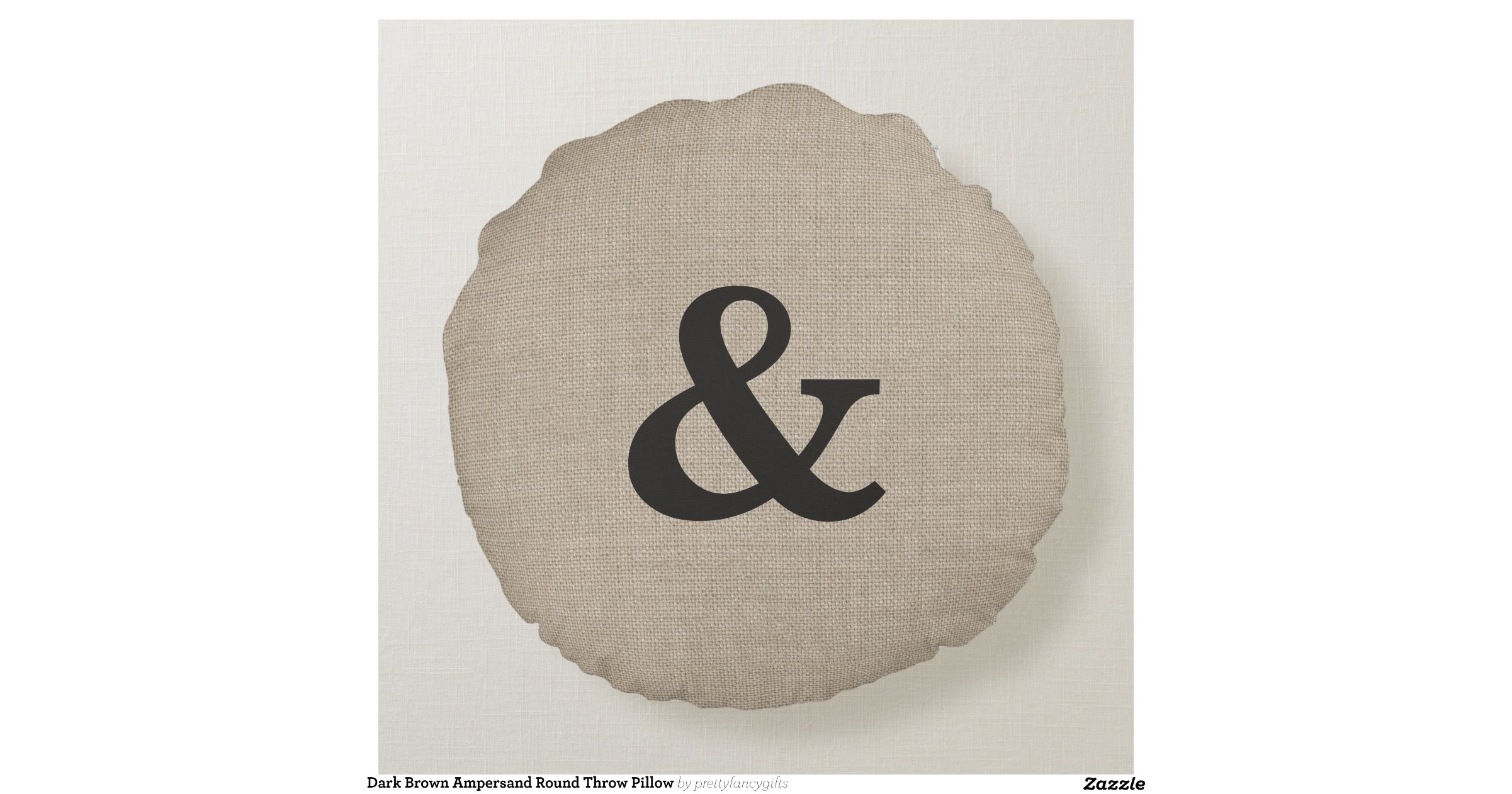 Dark Brown Ampersand Round Throw Pillow Round Pillow Zazzle