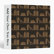 Dark Brown Books on Shelf. 3 Ring Binders