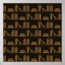 Dark Brown Books on Shelf. Posters
