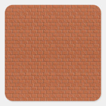 Dark Brown Bricks Lable Label - Print in L Shade Square Stickers