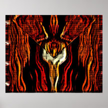 Dark Brown Flames n Spirits V15 Print