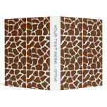 Dark Brown Giraffe Pattern Binders