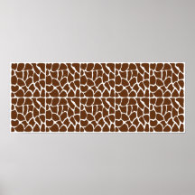 Dark Brown Giraffe Pattern Print