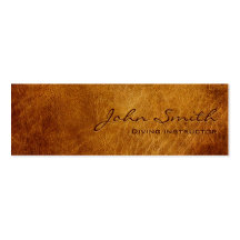 Dark Brown Leather Diving Business Card