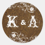 Dark Brown Leather Look Seals Stickers