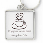 Dark Brown Mended Hearts Coffee Keychain