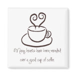 Dark Brown Mended Hearts Coffee Magnet