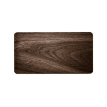 Dark brown oak wood grain blank custom address label