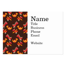 Dark Brown Red and Orange Spiked Dinosaurs Business Cards