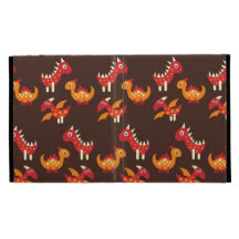 Dark Brown Red and Orange Spiked Dinosaurs iPad Cases