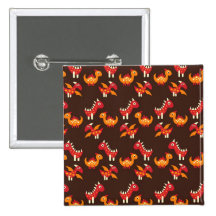 Dark Brown Red and Orange Spiked Dinosaurs Pins