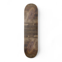 Dark Brown Rustic Wood Look for Skaters Custom Skate Board
