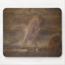 Dark Brown Rustic Wood Look Mousepad