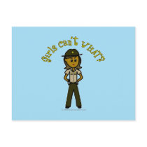 Dark Brown Sheriff Girl Postcards