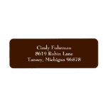 Dark Brown Simple Plain Return Address Labels