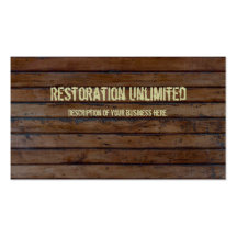 Dark Brown Wood Plank Business Card