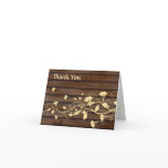 Dark Brown Wood Thank You Greeting Card