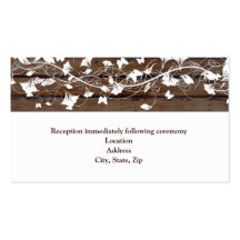 Dark Brown Wood White Reception Enclosure Card Business Card