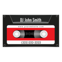 Dark Cassette Tape Music DJ Business Card
