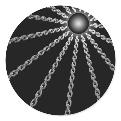 Dark Chains Round Sticker by philthebasket