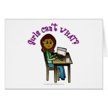 Dark Computer Girl Greeting Card