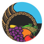 Dark Cornucopia Round Stickers