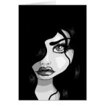 Dark curls greeting cards