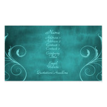 Dark Elegance Business Card, Teal
