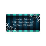 Dark Elegant aquamarine teal decor Personalized Address Labels