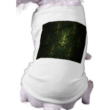 Dark Emerald Green Faces. Fractal Art. Doggie Tshirt