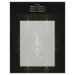 Dark Emerald Green Faces. Fractal Art. Custom Letterhead