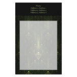 Dark Emerald Green Faces. Fractal Art. Personalized Stationery