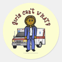 Dark EMT Paramedic Girl Stickers