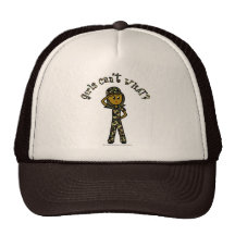 Dark Female Army Girl Trucker Hats